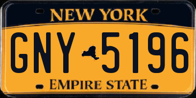 NY license plate GNY5196