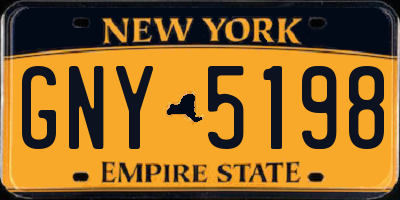 NY license plate GNY5198