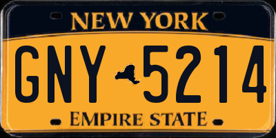 NY license plate GNY5214