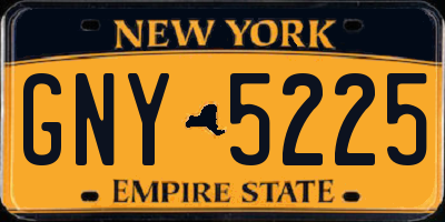NY license plate GNY5225