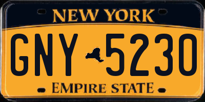 NY license plate GNY5230
