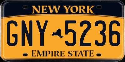 NY license plate GNY5236