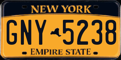 NY license plate GNY5238
