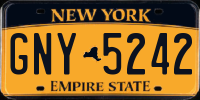NY license plate GNY5242