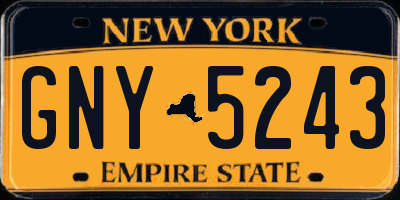 NY license plate GNY5243