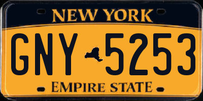 NY license plate GNY5253