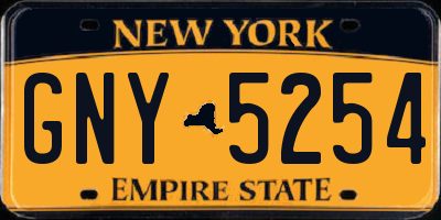 NY license plate GNY5254