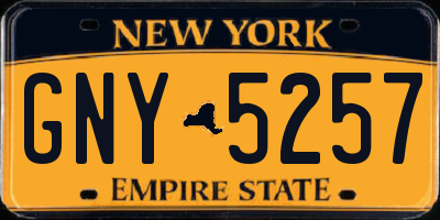 NY license plate GNY5257