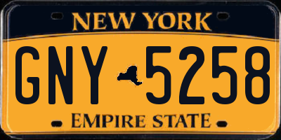 NY license plate GNY5258