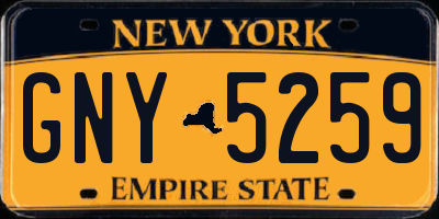 NY license plate GNY5259