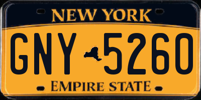 NY license plate GNY5260