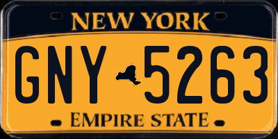 NY license plate GNY5263