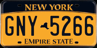 NY license plate GNY5266