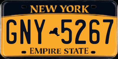 NY license plate GNY5267