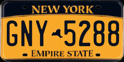 NY license plate GNY5288
