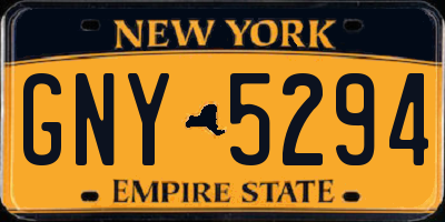 NY license plate GNY5294