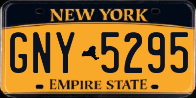 NY license plate GNY5295
