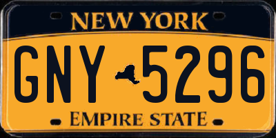 NY license plate GNY5296