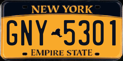 NY license plate GNY5301