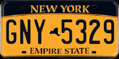 NY license plate GNY5329