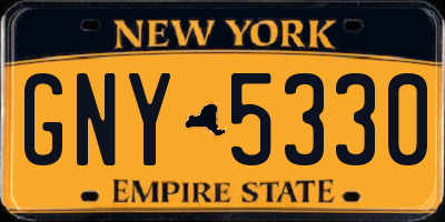 NY license plate GNY5330