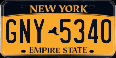 NY license plate GNY5340
