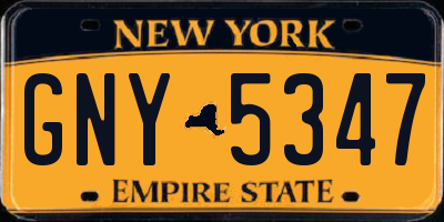 NY license plate GNY5347