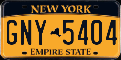 NY license plate GNY5404