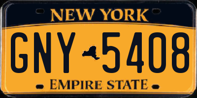 NY license plate GNY5408