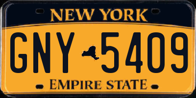 NY license plate GNY5409