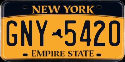 NY license plate GNY5420