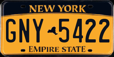 NY license plate GNY5422