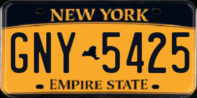 NY license plate GNY5425