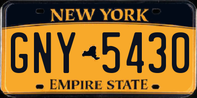 NY license plate GNY5430