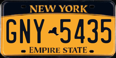 NY license plate GNY5435