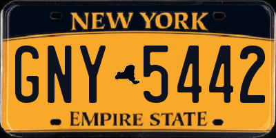 NY license plate GNY5442