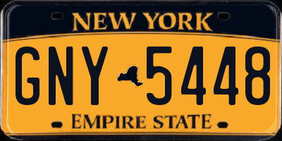 NY license plate GNY5448