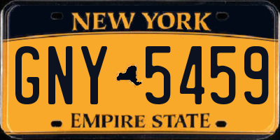 NY license plate GNY5459
