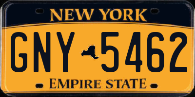 NY license plate GNY5462