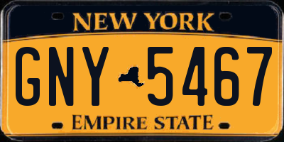NY license plate GNY5467