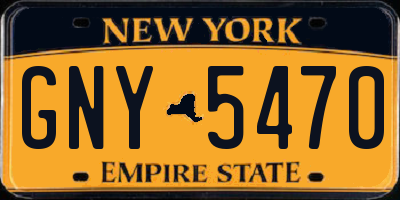 NY license plate GNY5470