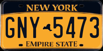 NY license plate GNY5473