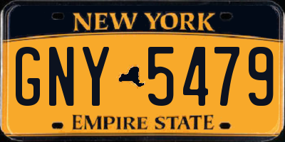 NY license plate GNY5479
