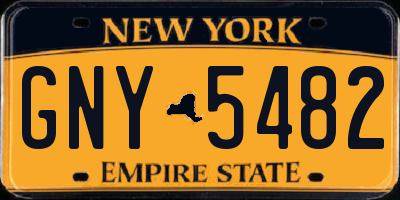 NY license plate GNY5482