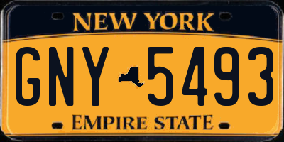 NY license plate GNY5493