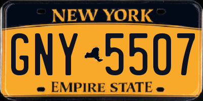 NY license plate GNY5507