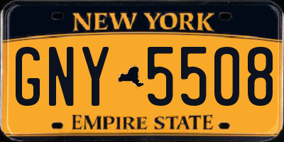 NY license plate GNY5508