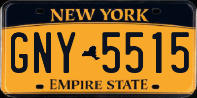 NY license plate GNY5515