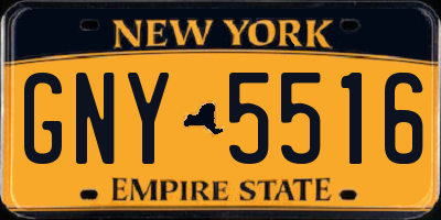 NY license plate GNY5516