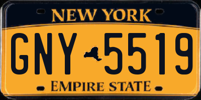NY license plate GNY5519